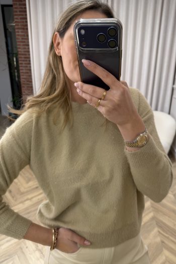 Glitter Roundneck Knit – Beige - Image 2