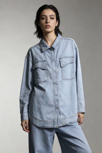 Denim Overshirt – Light Blue - Image 2