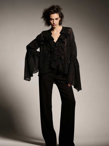 Kendall Polka Dot Top – Black