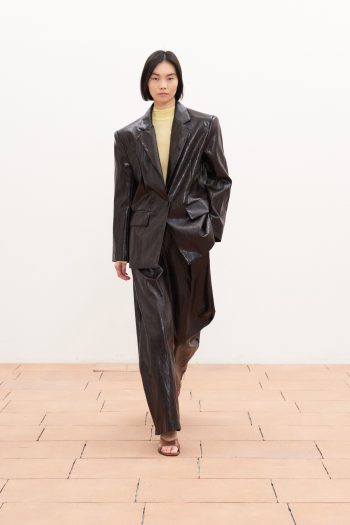 Macy Leather Blazer – Brown - Image 2