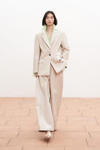 Macy Leather Blazer – Beige - Image 4