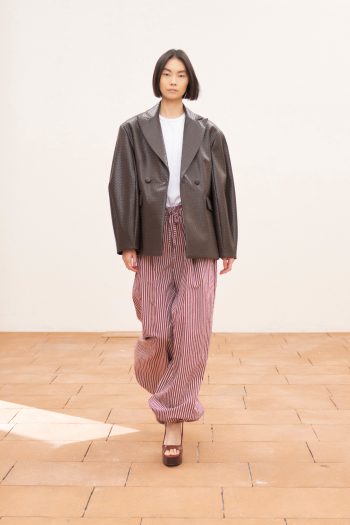 Willow Leather Blazer – Brown - Image 3