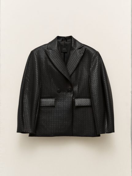 Willow Leather Blazer – Black