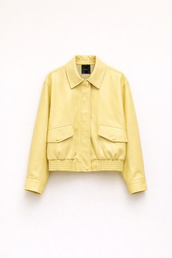 Luciana Leather Jacket – Yellow