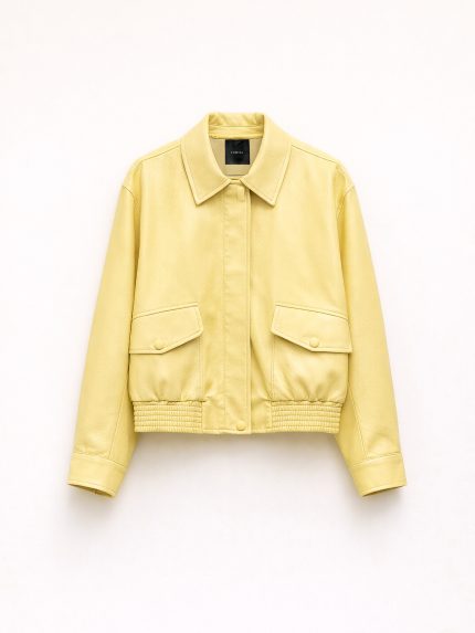 Luciana Leather Jacket – Yellow