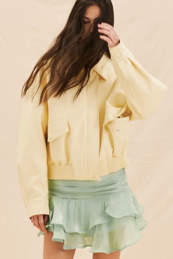 Luciana Leather Jacket – Yellow - Image 2