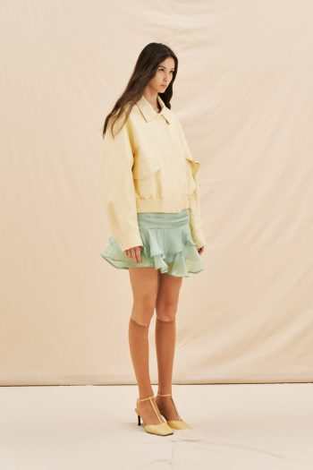 Luciana Leather Jacket – Yellow - Image 3