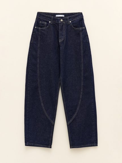 Carly Barrel Denim – Dark Blue