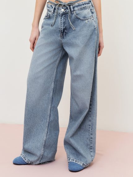 Charlie Wide Leg Denim – Blue