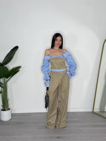 Pansy Striped Set – Beige - Image 2