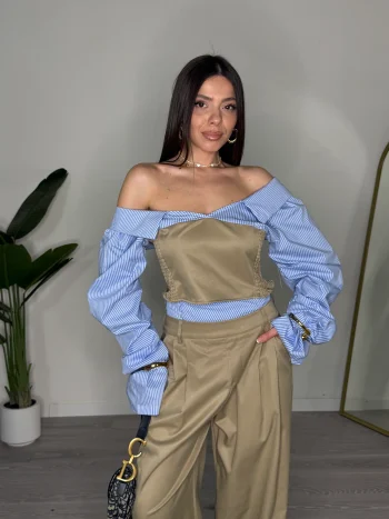 Pansy Striped Set – Beige