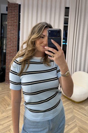 Holly Striped Knit – Baby Blue - Image 2