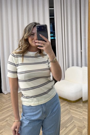 Holly Striped Knit – Cream - Image 2