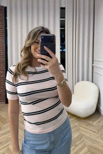 Holly Striped Knit – Pink