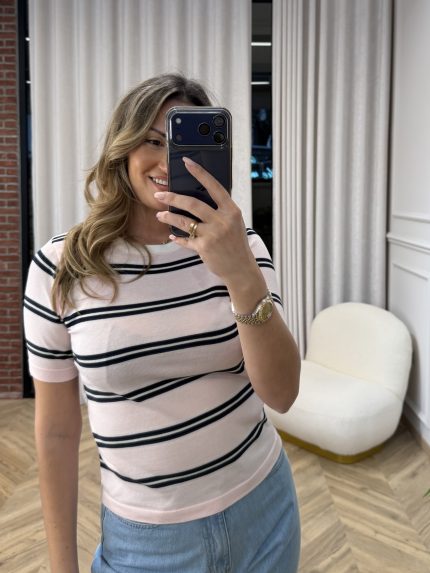 Holly Striped Knit – Pink