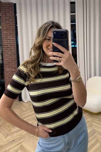 Holly Striped Knit – Brown