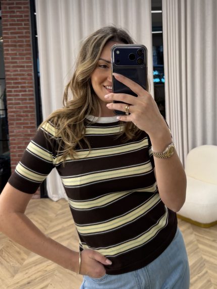 Holly Striped Knit – Brown