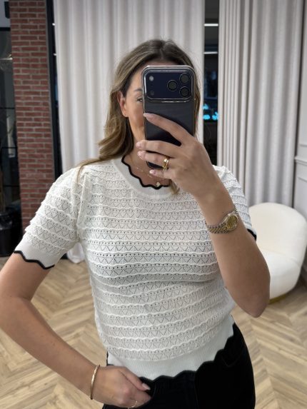 Maud Knit Top – White
