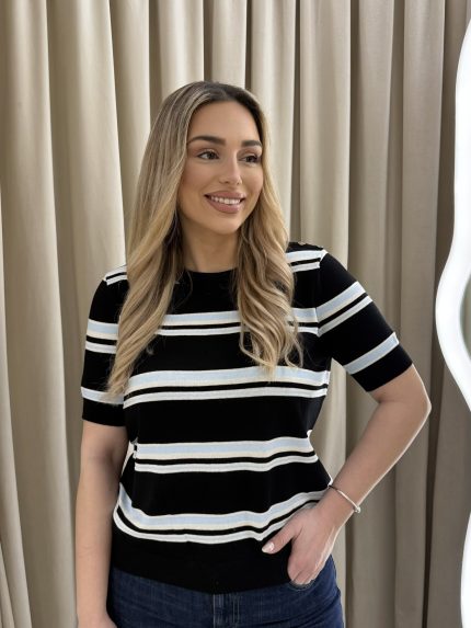 Lauren Striped Knit – Black