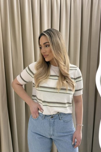 Lauren Striped Knit – White