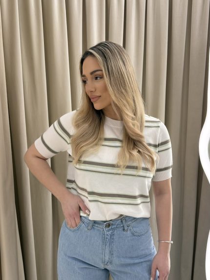 Lauren Striped Knit – White