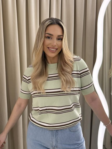 Lauren Striped Knit – Mint