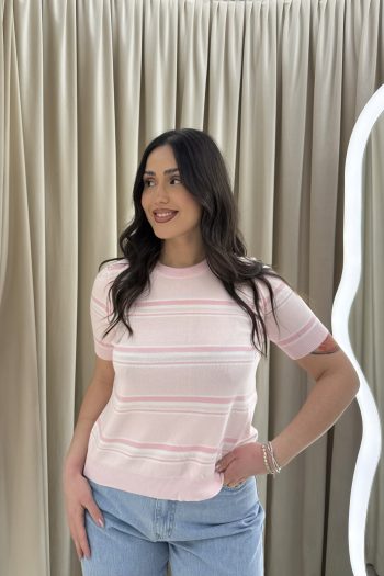 Lauren Striped Knit – Pink