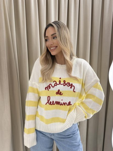 Maison Striped Knit – Yellow