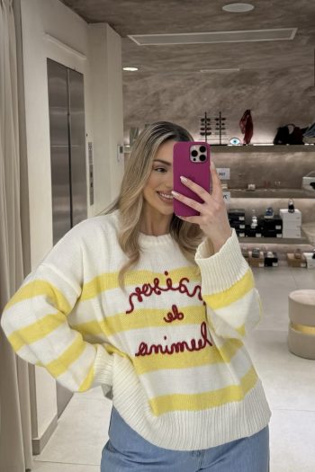 Maison Striped Knit – Yellow - Image 2