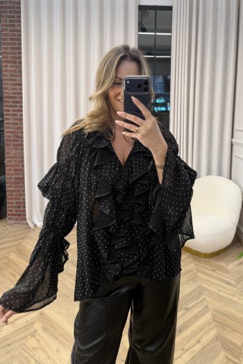 Kendall Polka Dot Top – Black - Image 9