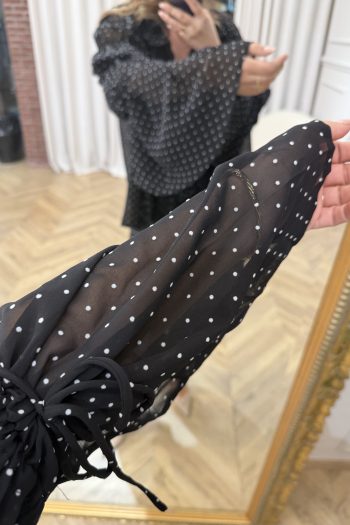 Kendall Polka Dot Top – Black - Image 8