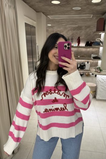 Maison Striped Knit – Pink - Image 2