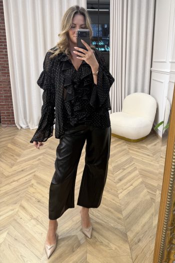 Kendall Polka Dot Top – Black - Image 4