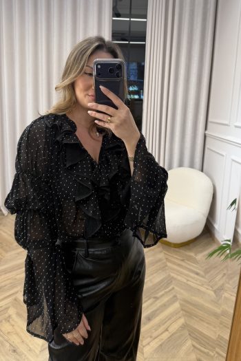 Kendall Polka Dot Top – Black - Image 5