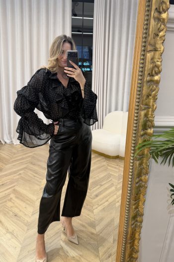 Kendall Polka Dot Top – Black - Image 6