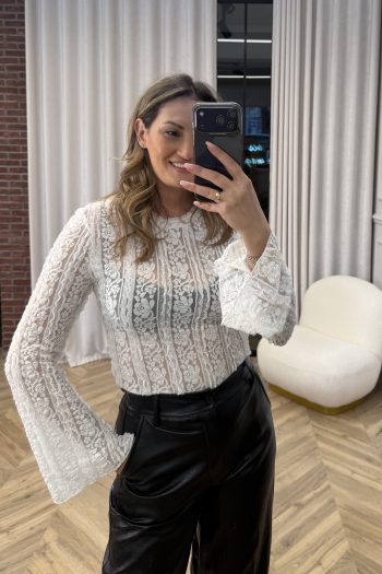 Sharon Lace Top – White