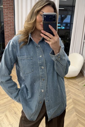 Strass Denim Jacket – Light Blue - Image 4