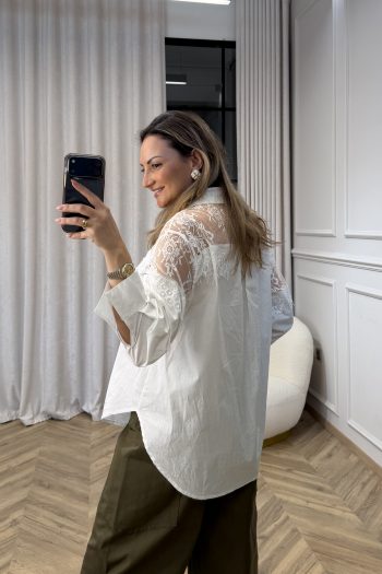 Jerry Lace Shirt – White - Image 5