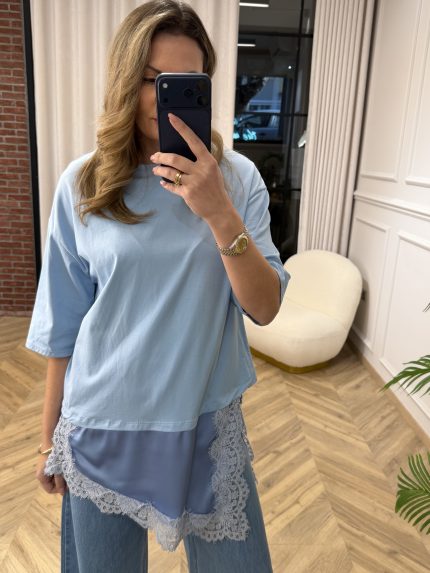 Susan Lace T-shirt – Sky Blue