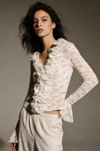 Lavender Lace Top – Beige - Image 2