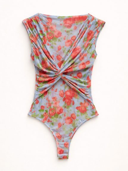 Floral Knot Bodysuit – Baby Blue