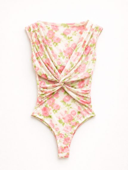 Floral Knot Bodysuit – Cream