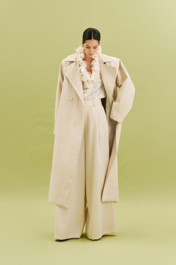 Vassia Leather Trench Coat – Cream