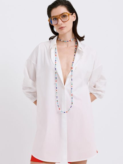 Blossom Cotton Shirt – White