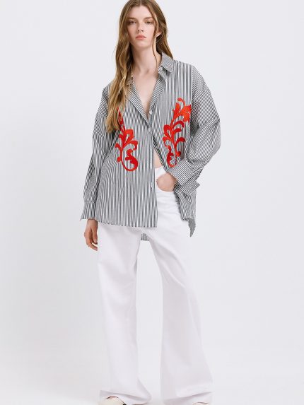 Brianna Shirt – Black Striped