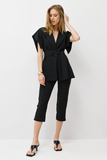 Demi Belted Vest – Black - Image 2