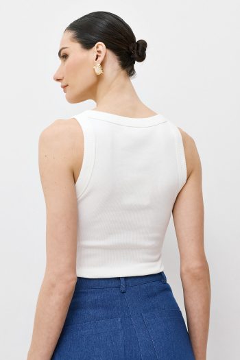 V-neck Tank Top – White - Image 4