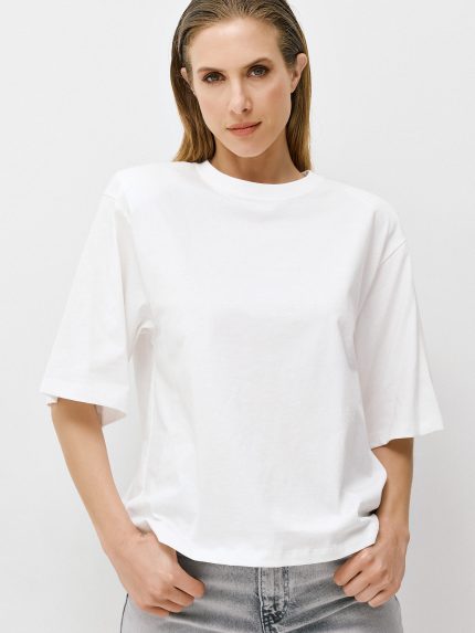 Padded Oversized T-shirt – White