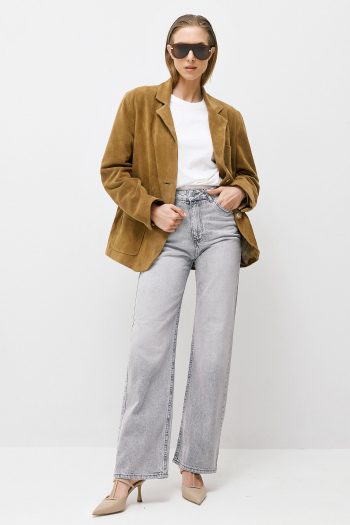 Suede Oversized Blazer – Tabac - Image 2
