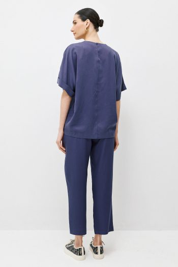 Cupro Blouse Set – Blue - Image 8